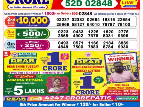 Everest Result Today Dear Lottery Chart