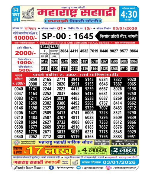 Everest Result Today Dear Lottery Chart