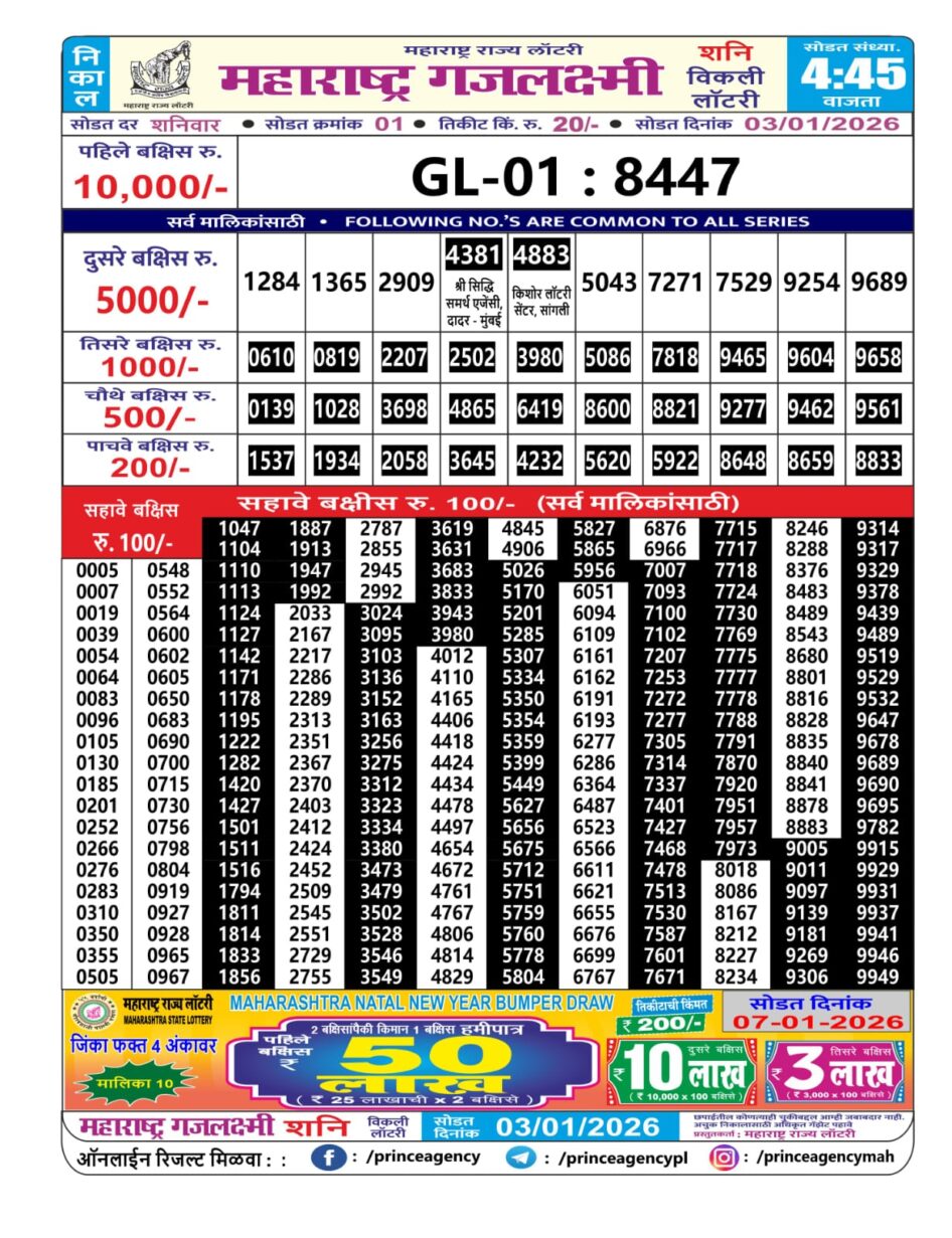 Everest Result Today Dear Lottery Chart