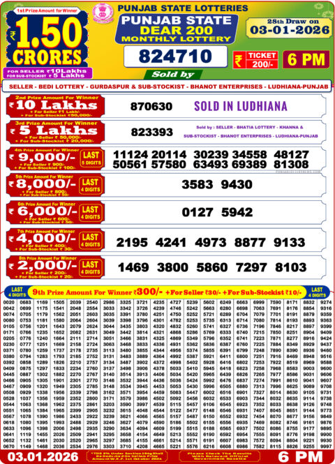 Everest Result Today Dear Lottery Chart