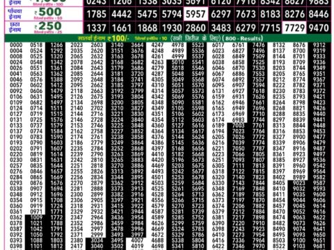 Everest Result Today Dear Lottery Chart