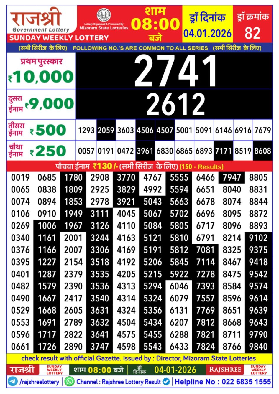 Everest Result Today Dear Lottery Chart