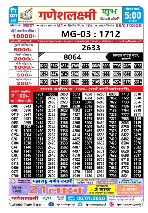 Everest Result Today Dear Lottery Chart