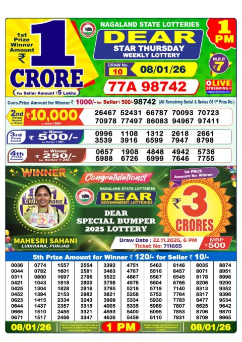Everest Result Today Dear Lottery Chart