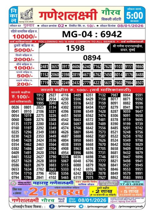 Everest Result Today Dear Lottery Chart