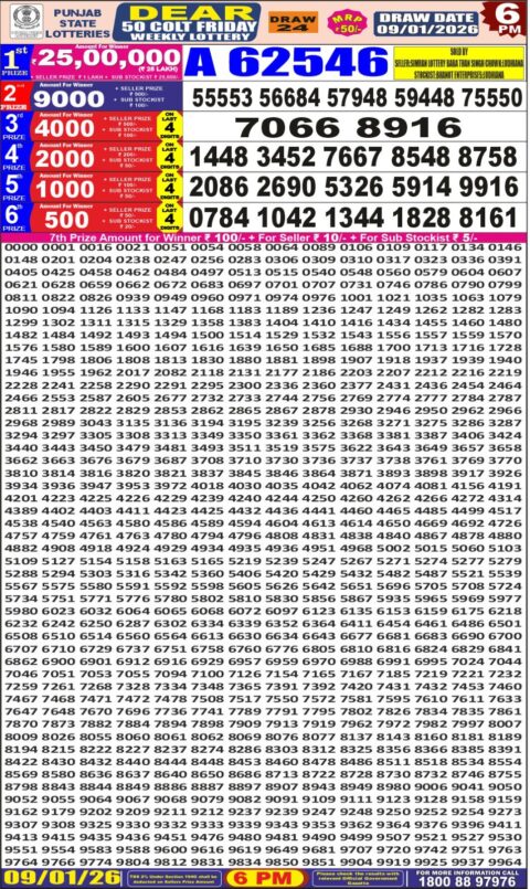 Everest Result Today Dear Lottery Chart