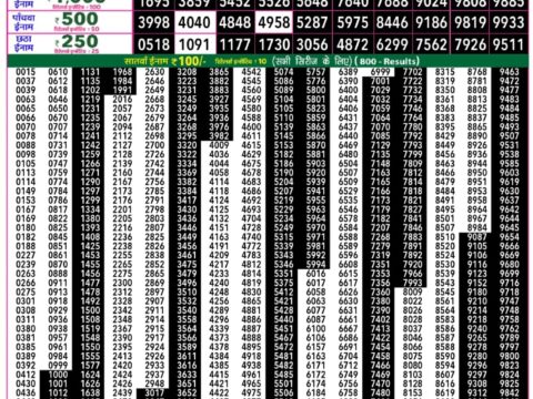 Everest Result Today Dear Lottery Chart
