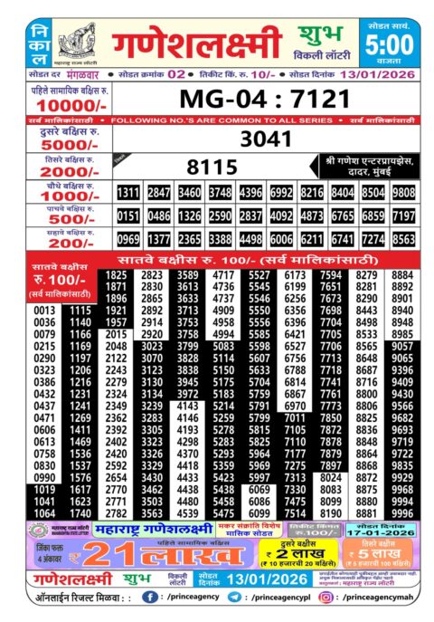 Everest Result Today Dear Lottery Chart