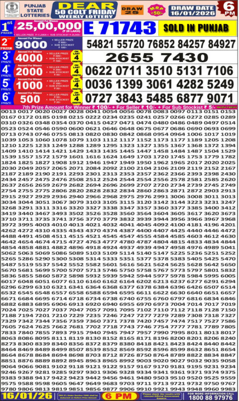Everest Result Today Dear Lottery Chart