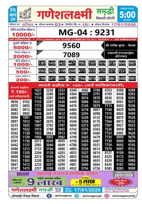 Everest Result Today Dear Lottery Chart