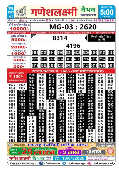 Everest Result Today Dear Lottery Chart
