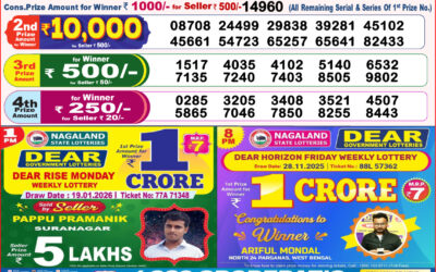 Dear Lottery 8pm Result 19.01.26