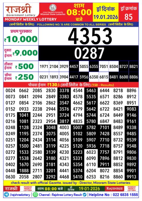 Everest Result Today Dear Lottery Chart
