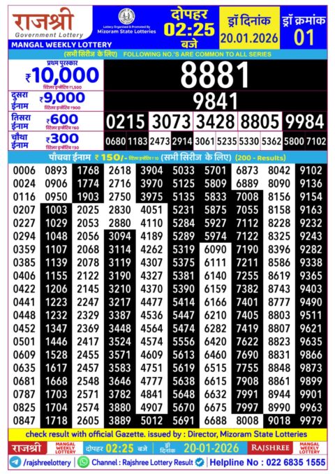 Everest Result Today Dear Lottery Chart