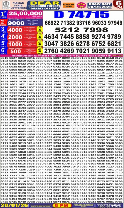 Everest Result Today Dear Lottery Chart