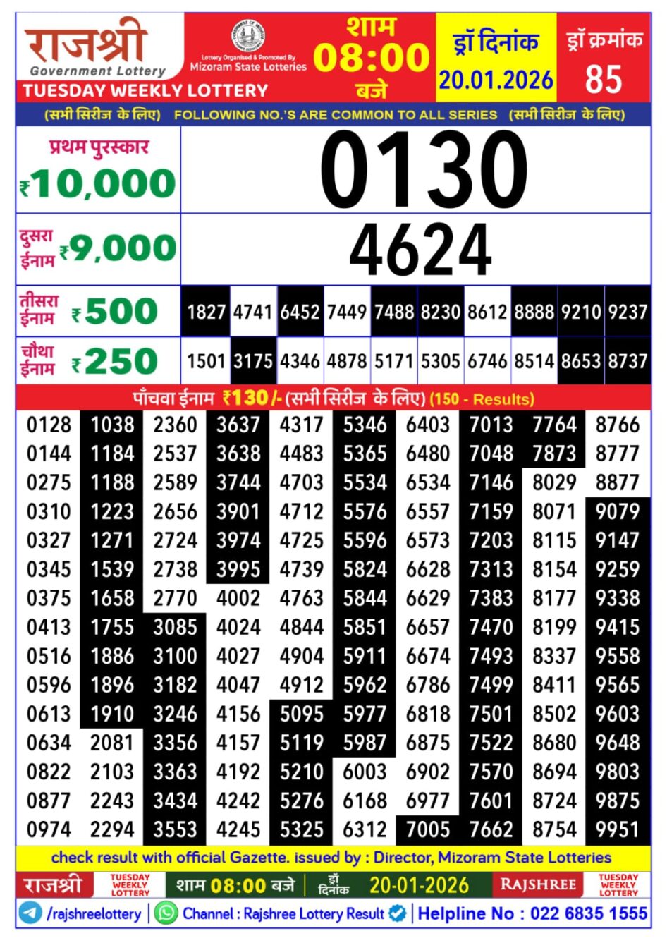 Everest Result Today Dear Lottery Chart