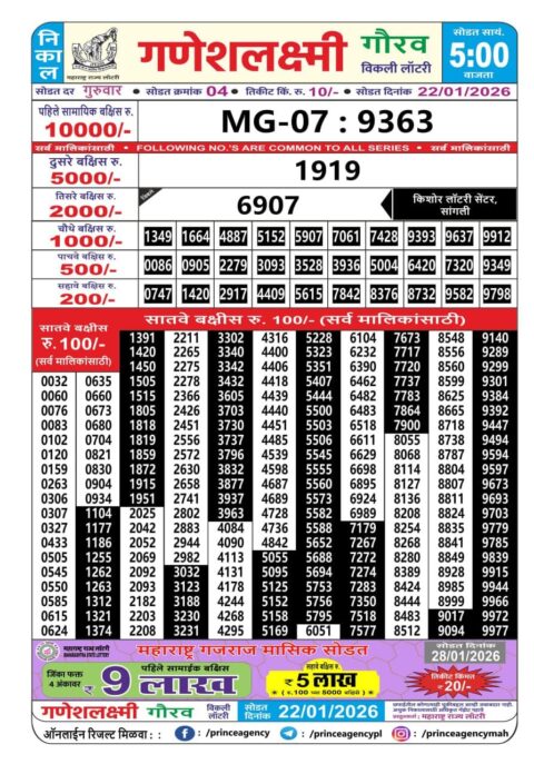 Everest Result Today Dear Lottery Chart
