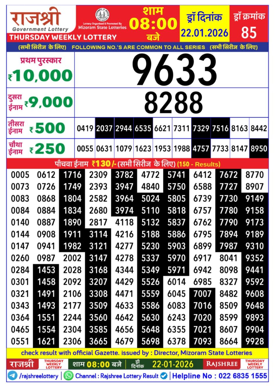 Everest Result Today Dear Lottery Chart
