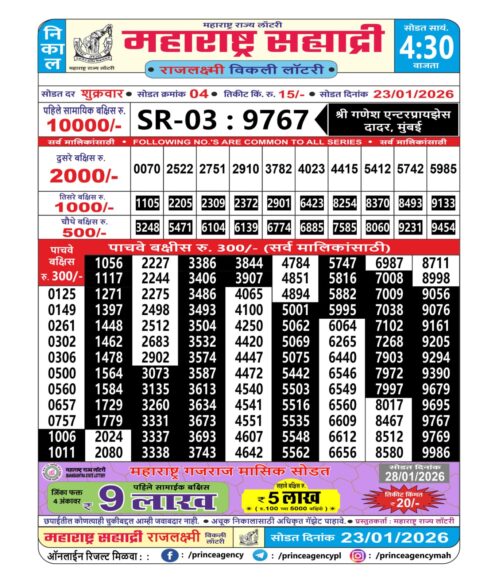 Everest Result Today Dear Lottery Chart