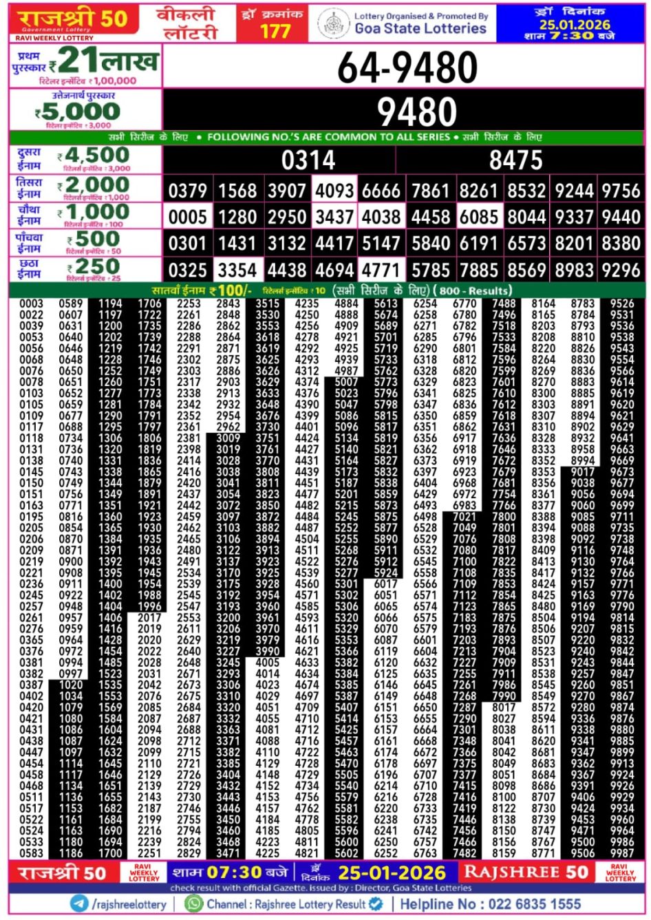 Everest Result Today Dear Lottery Chart