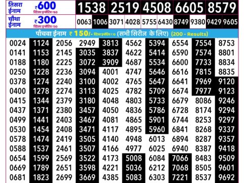 Everest Result Today Dear Lottery Chart