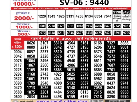 Everest Result Today Dear Lottery Chart