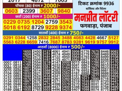 Everest Result Today Dear Lottery Chart