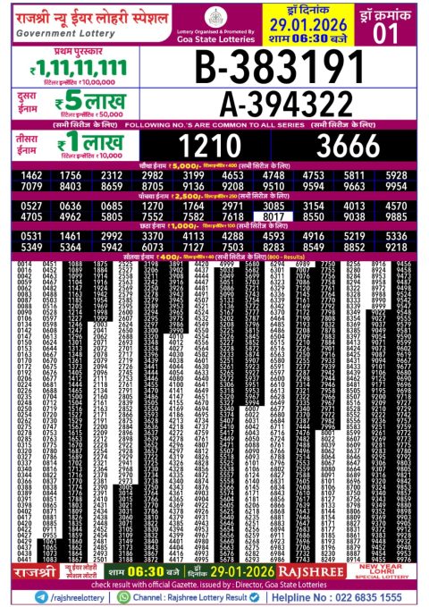 Everest Result Today Dear Lottery Chart