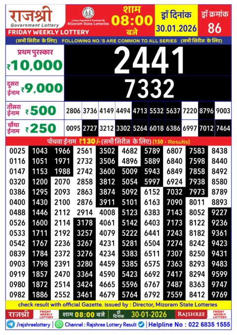 Everest Result Today Dear Lottery Chart