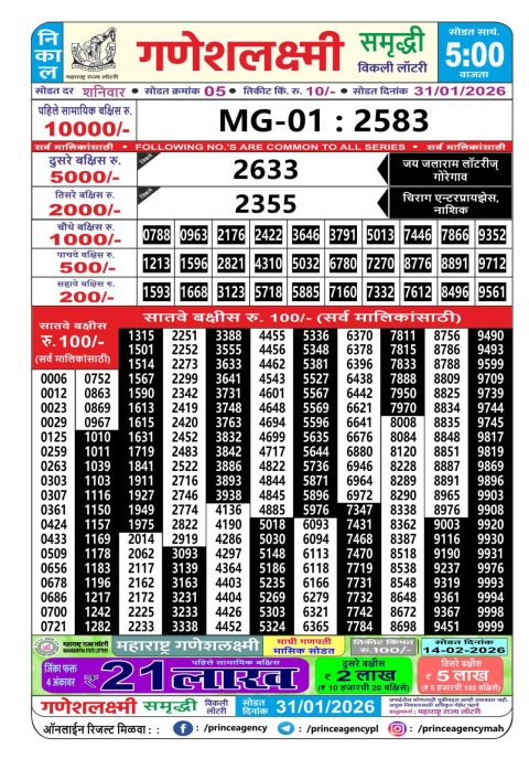 Everest Result Today Dear Lottery Chart