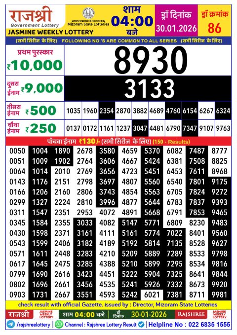 Everest Result Today Dear Lottery Chart