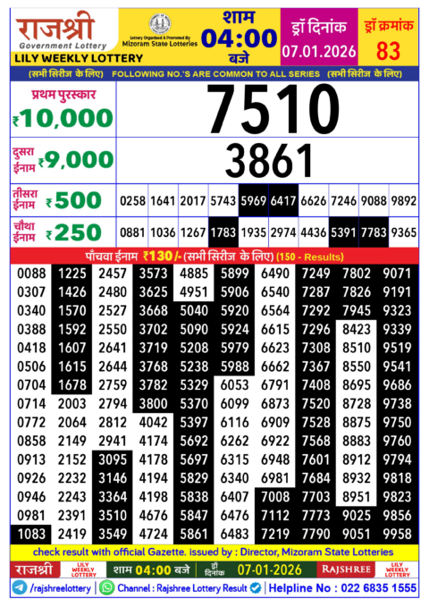 Everest Result Today Dear Lottery Chart