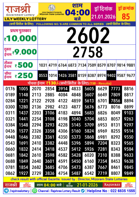 Everest Result Today Dear Lottery Chart