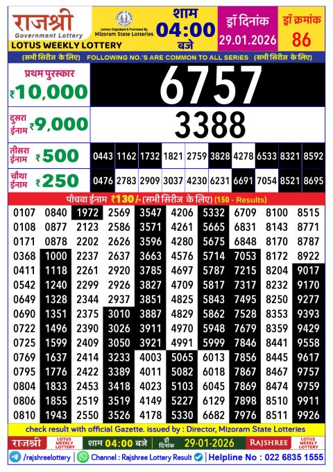 Everest Result Today Dear Lottery Chart