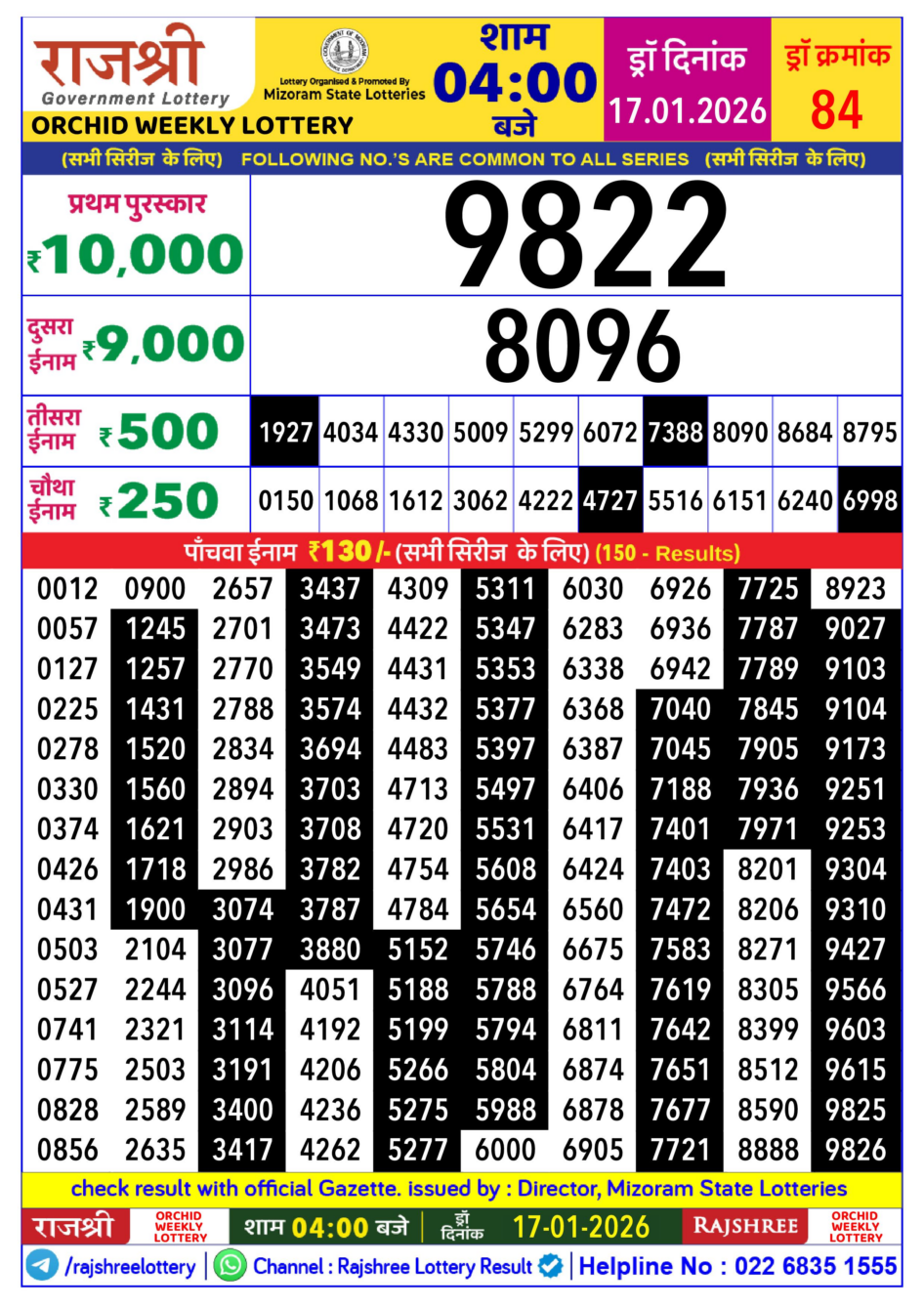 Everest Result Today Dear Lottery Chart