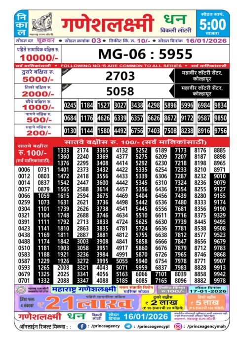 Everest Result Today Dear Lottery Chart