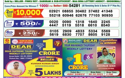 Everest Result Today Dear Lottery Result 2024 Dear Lottery 1pm Result 02.01.26