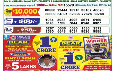 Dear Lottery 1pm Result 07.01.26