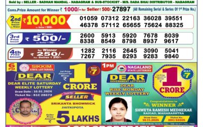 Dear Lottery 1pm Result 11.01.26