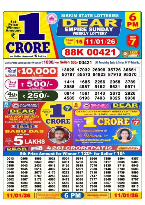 Everest Result Today Dear Lottery Chart