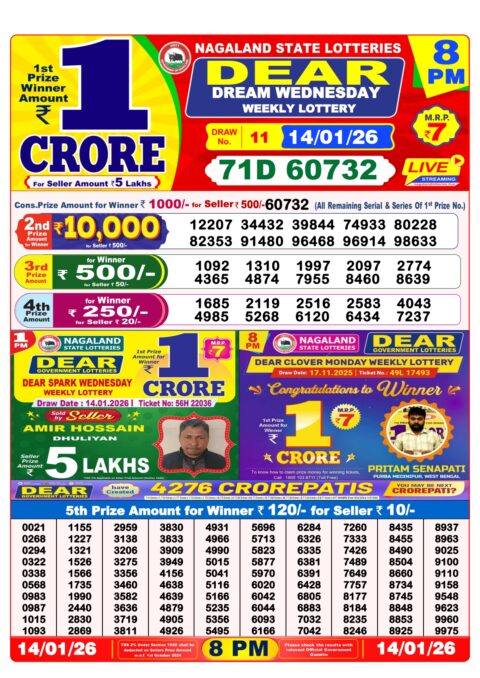 Everest Result Today Dear Lottery Chart
