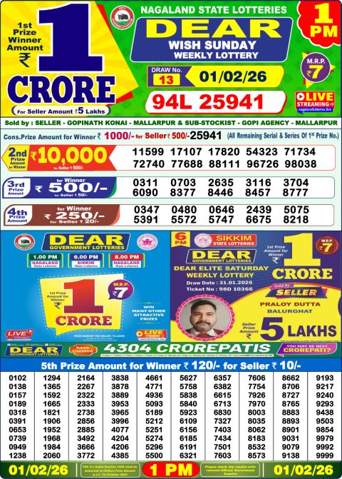 Everest Result Today Dear Lottery Chart