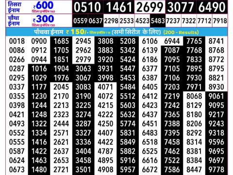 Everest Result Today Dear Lottery Chart