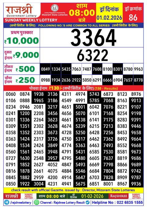 Everest Result Today Dear Lottery Chart