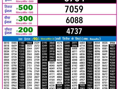 Everest Result Today Dear Lottery Chart