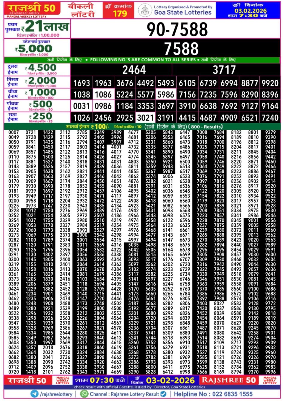 Everest Result Today Dear Lottery Chart