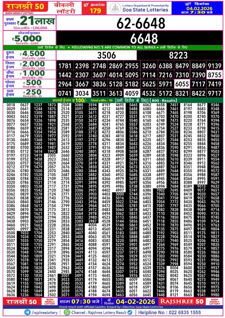 Everest Result Today Dear Lottery Chart