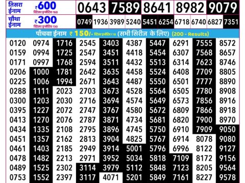 Everest Result Today Dear Lottery Chart