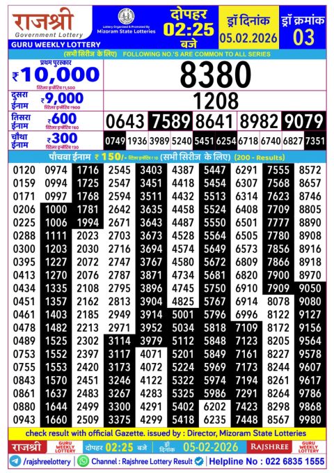 Everest Result Today Dear Lottery Chart