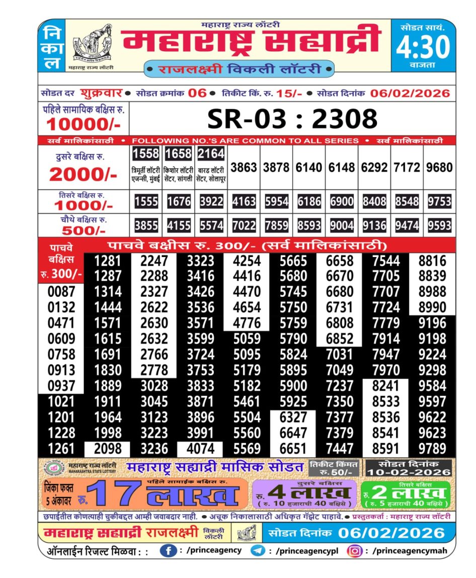 Everest Result Today Dear Lottery Chart